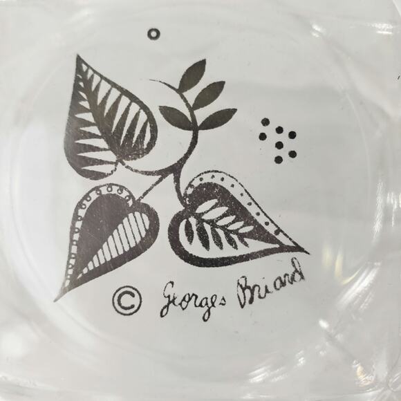 3 Mid Century Modern Georges Briard Glass Ashtrays with Sterling Silver Overlay - Picture 5 of 8